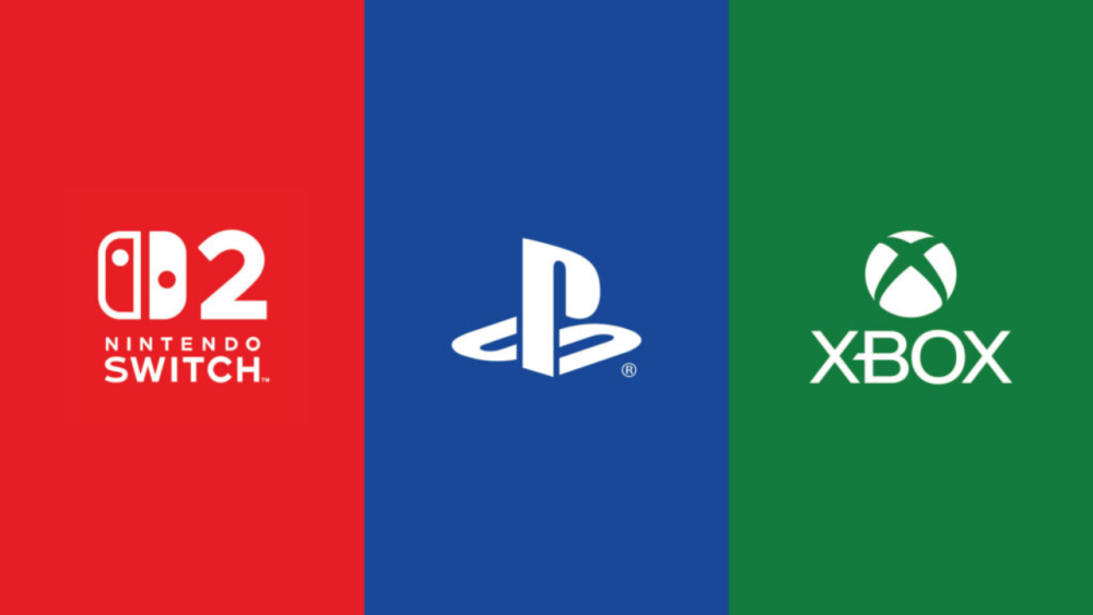 Xbox Wire post shows rectangular feature image bearing the brand logos/colors of Nintendo (L), PlayStation (center), and Xbox (R). | Outrun Gaming