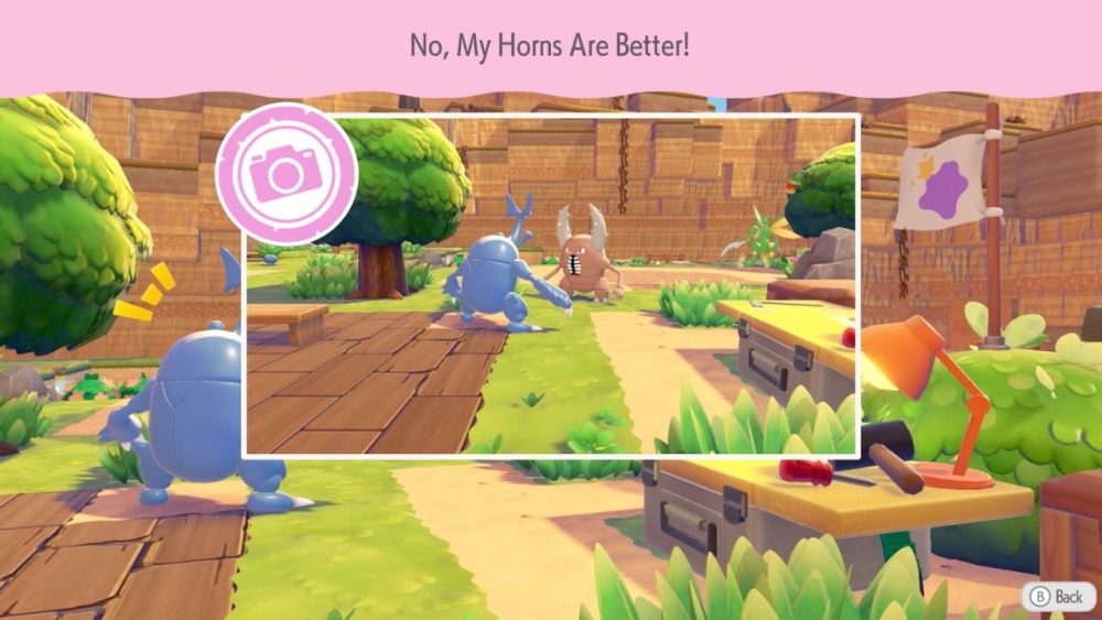 Heracross and Pinsir square up in  | Outrun Gaming'Pokemon Pokopia,' the action captured by Ditto's in-game camera