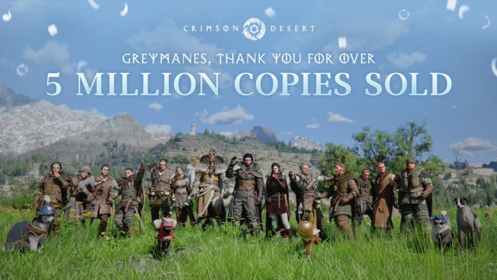 Crimson Desert (© 2026 Pearl Abyss) | Outrun Gaming Crimson Desert celebrates 5m units sold in X post on April 15, 2026 (© Pearl Abyss) | Outrun Gaming