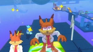Still image from 'Bubsy 4D' console demo trailer (2026; © Atari; Fabraz)
