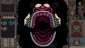 Still gameplay image from surreal, hand-drawn roguelike, 'Sol Cesto'