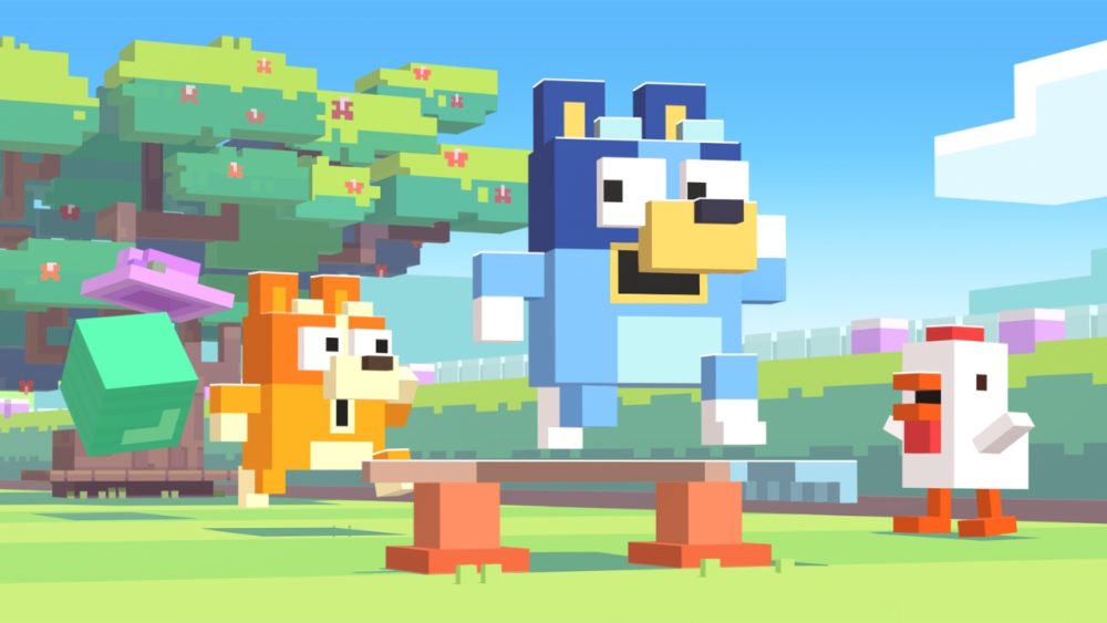 Promo image for  | Outrun Gaming'Bluey' collab featured in 'Crossy Road Castle' (©Hipster Whale; BBC Studios; Ludo Studio)